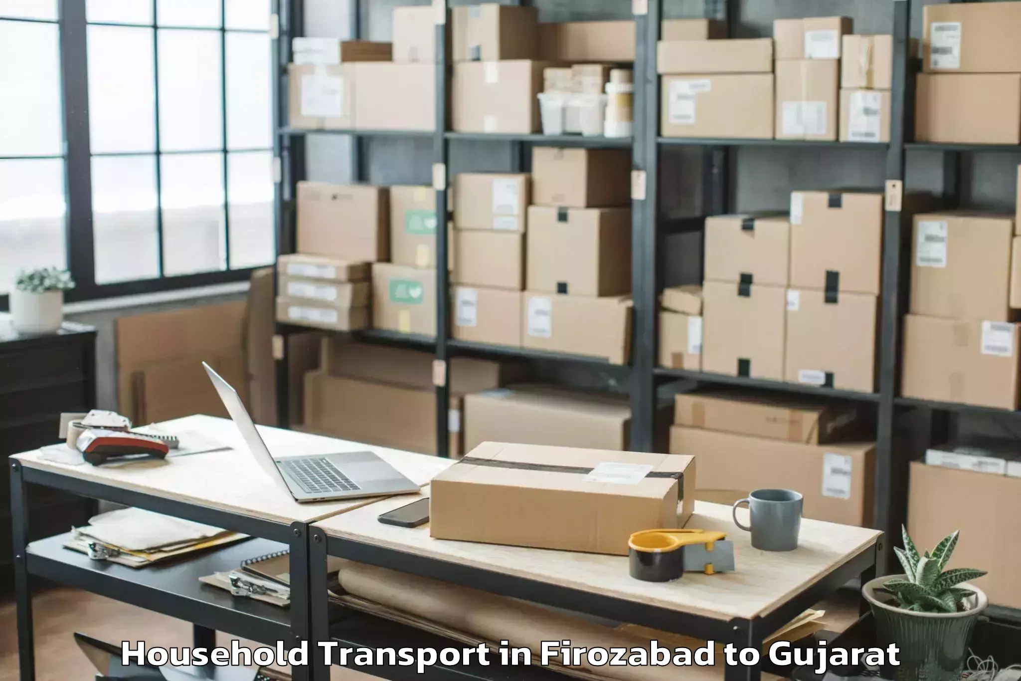 Hassle-Free Firozabad to Bagasara Household Transport